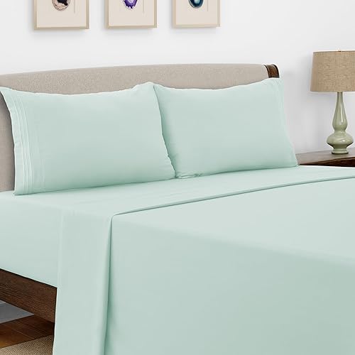 Miniatura 2 de Lux Decor - Juego de sábanas de microfibra cepillada de 6 piezas con bolsillos de 16 pulgadas de profundidad, fundas de almohada bordadas y lisas,