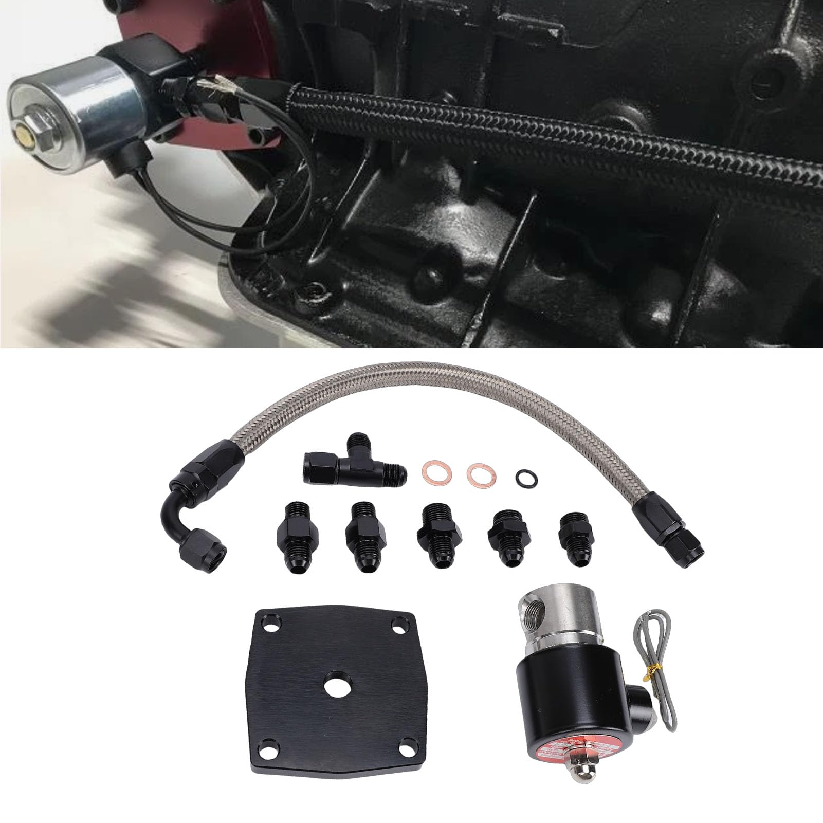 sistemas di Valvola di Scarico Rapido, Valvola di Scarico Rapido della Pressione 3/8in Dimensioni Tubo Lega di Alluminio per Turbo 400 Trasmissioni Powerglide
