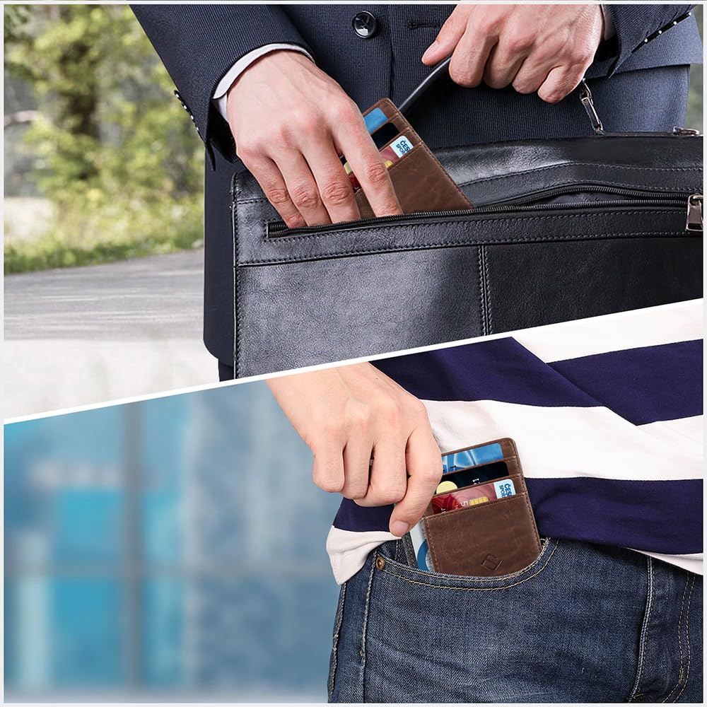 FINTIE Cartera Tarjetero con Bloque RFID Portatarjetas para Tarjetas de Crédito Identificación Cubierta Transparente