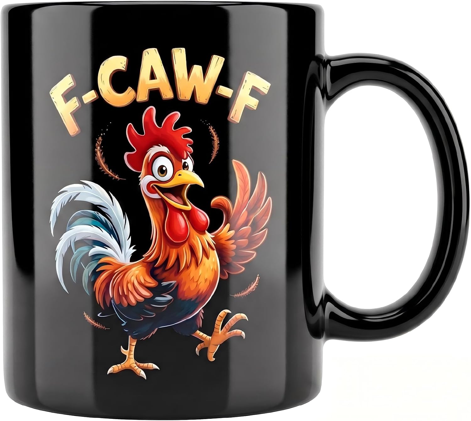 F-Caw-F Funny Chicken Ceramic Coffee Mug, Novelty Office Cup 11oz