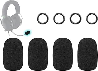 SOULWIT 4 Stück Mikrofon Pop Filter für Razer BlackShark V2/V2 Pro/V2 X, Barracuda X, Kaira/Kaira Pro/Kaira X, Kraken V3 Pro Kopfhörer, Schutz Mikrofon Schaum Abdecken Windschutz
