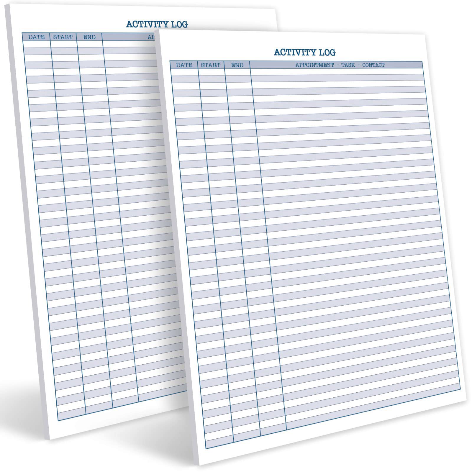 Global Printed Products Activity Log, 2-Pack, 8.5"x11", 50 Sheets/Pad
