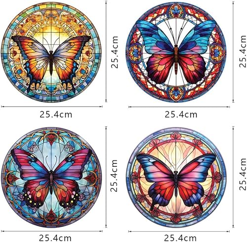 Miniatura 8 de 4 calcomanías de mariposa para ventana, extraíbles y no adhesivas, calcomanías decorativas para ventana de vidrio, para baño, dormitorio, decoración