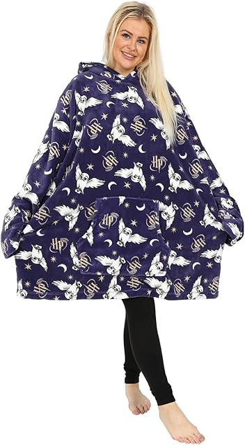 Harry Potter Hedwig Take Me Back To Hogwarts Ladies Hoodie, Oversized Fleece Blanket Hoodie Blue