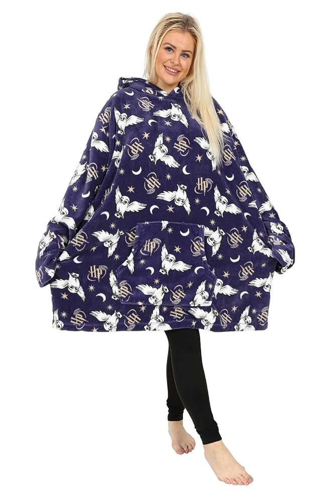 HARRY POTTER Hedwig Take Me Back To Hogwarts Ladies Hoodie, Oversized  Fleece Blanket Hoodie Blue : Amazon.co.uk: Fashion