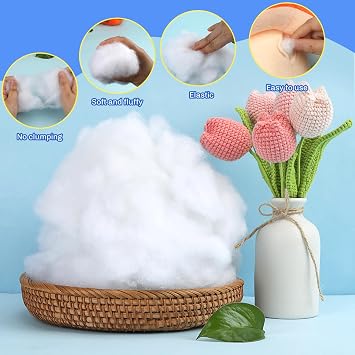 Bupete 7oz/200g Polyfill Stuffing, Stuffings for Stuffed Animals | (1.8oz~4.18lb) Stuffing for Crochet Animals, Crochet Stuffing, Fiber Filling Stuffings, Stuffings for Stuffed Animals