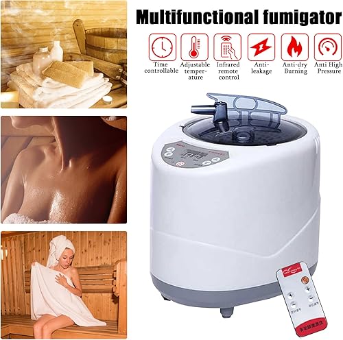 Miniatura 5 de Vaporizador de sauna de 2 litros, generador de vapor portátil de sauna, máquina de fumigación de spa en casa, olla de vapor de terapia de acero