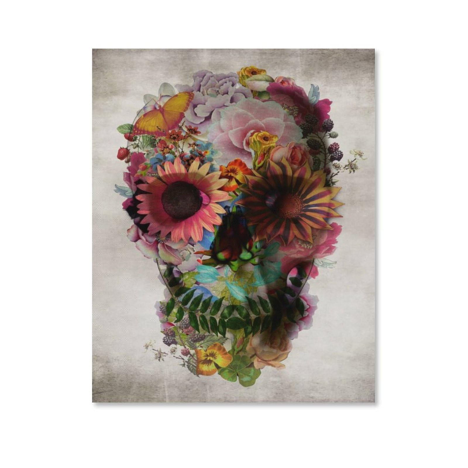 PGCKSK Sunflower red Flowers Horror Skull，Diamond Art Kits for Adults,Diamond Painting Kit,Full Drill Round Rhinestone,Diamond Painting for Beginner,Decor,Gift（50x60cm）-D14