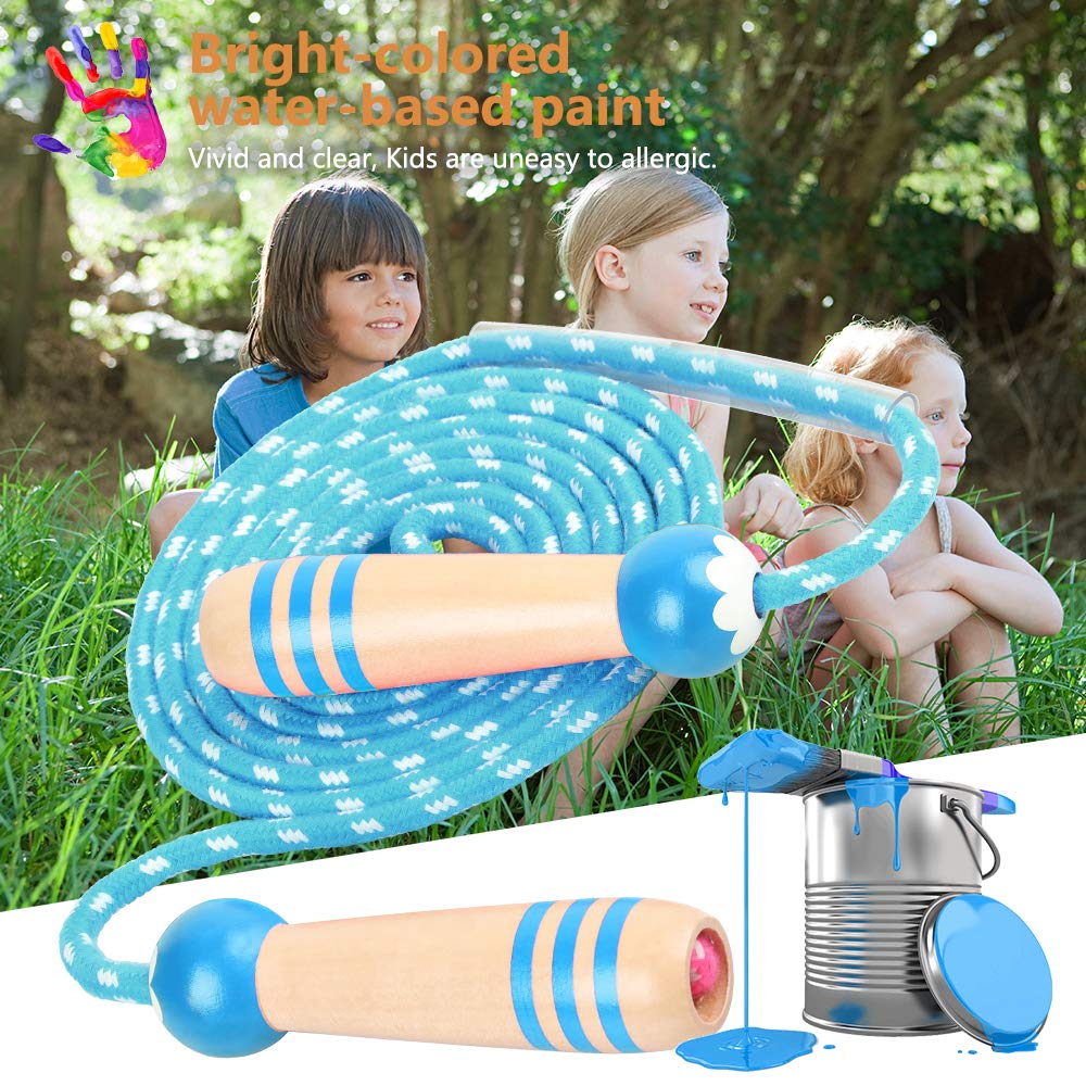 Corde à Sauter Arc-en-ciel Réglable 240 Cm – Poignées En Bois De Hêtre – Pour Enfants Et Débutants