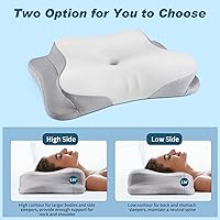Vista 3 de Almohada cervical para el cuello – Almohada ergonómica refrescante de apoyo para el cuello para dormir, almohadas ortopédicas de espuma Gris