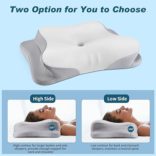 Miniatura 3 de Almohada cervical para el cuello  Almohada ergonómica refrescante de apoyo para el cuello para dormir, almohadas ortopédicas de espuma viscoelástica