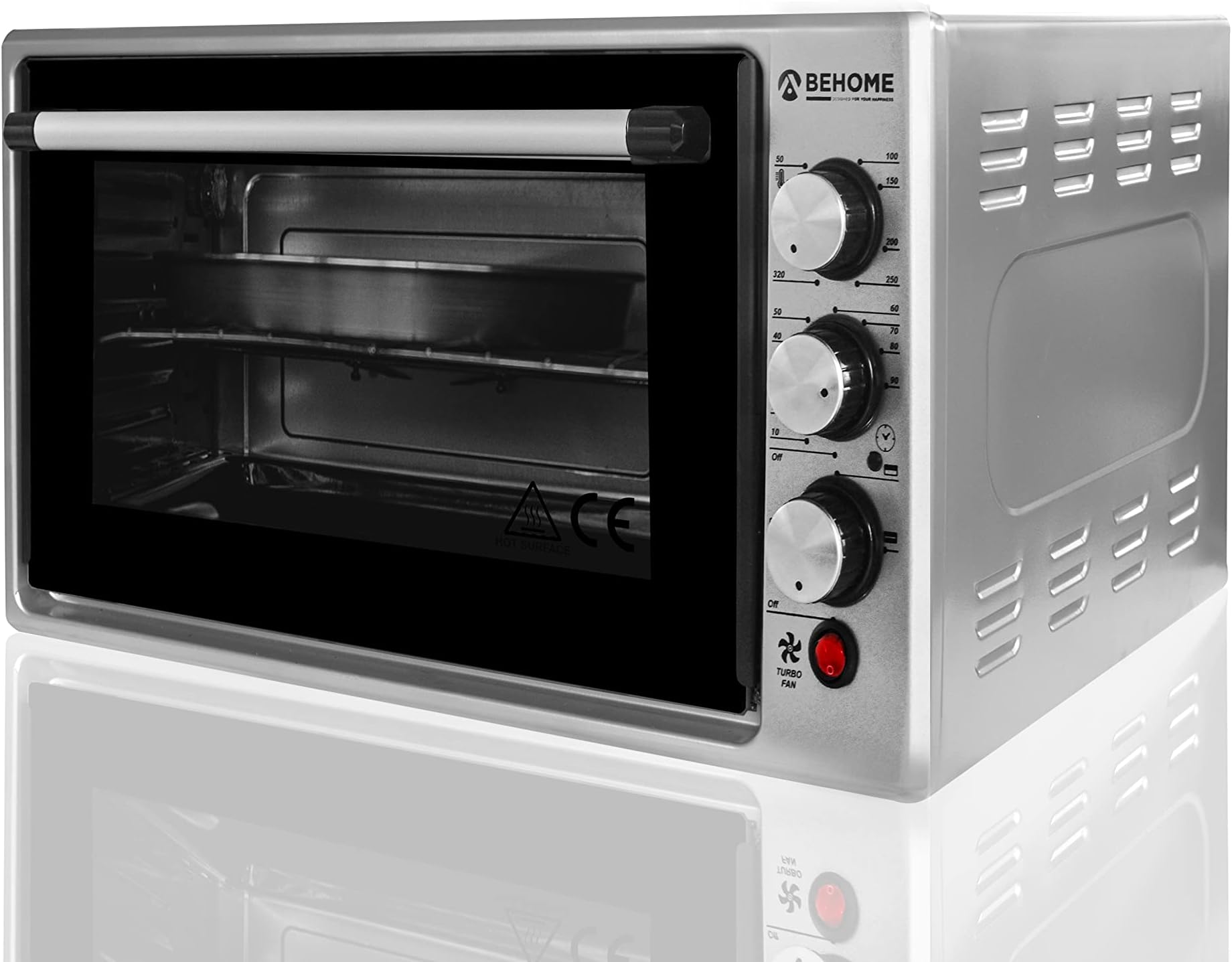 Behome Forno Elettrico 30 litri Ventilato, Smaltato, Autopulemte Temperatura fino a 320