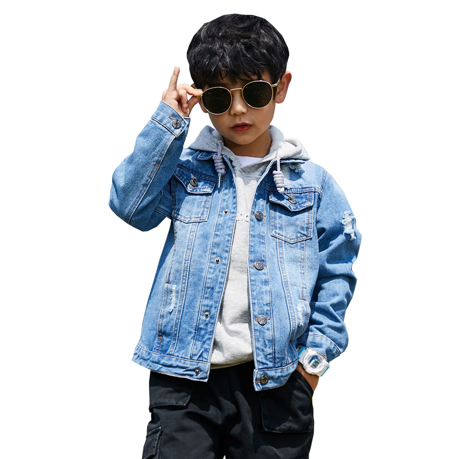 Cazadora Vaquera Niño Abrigo Niñas Cómodo Moda Ropa Informal Primavera Otoño para Edad 2-15 Años