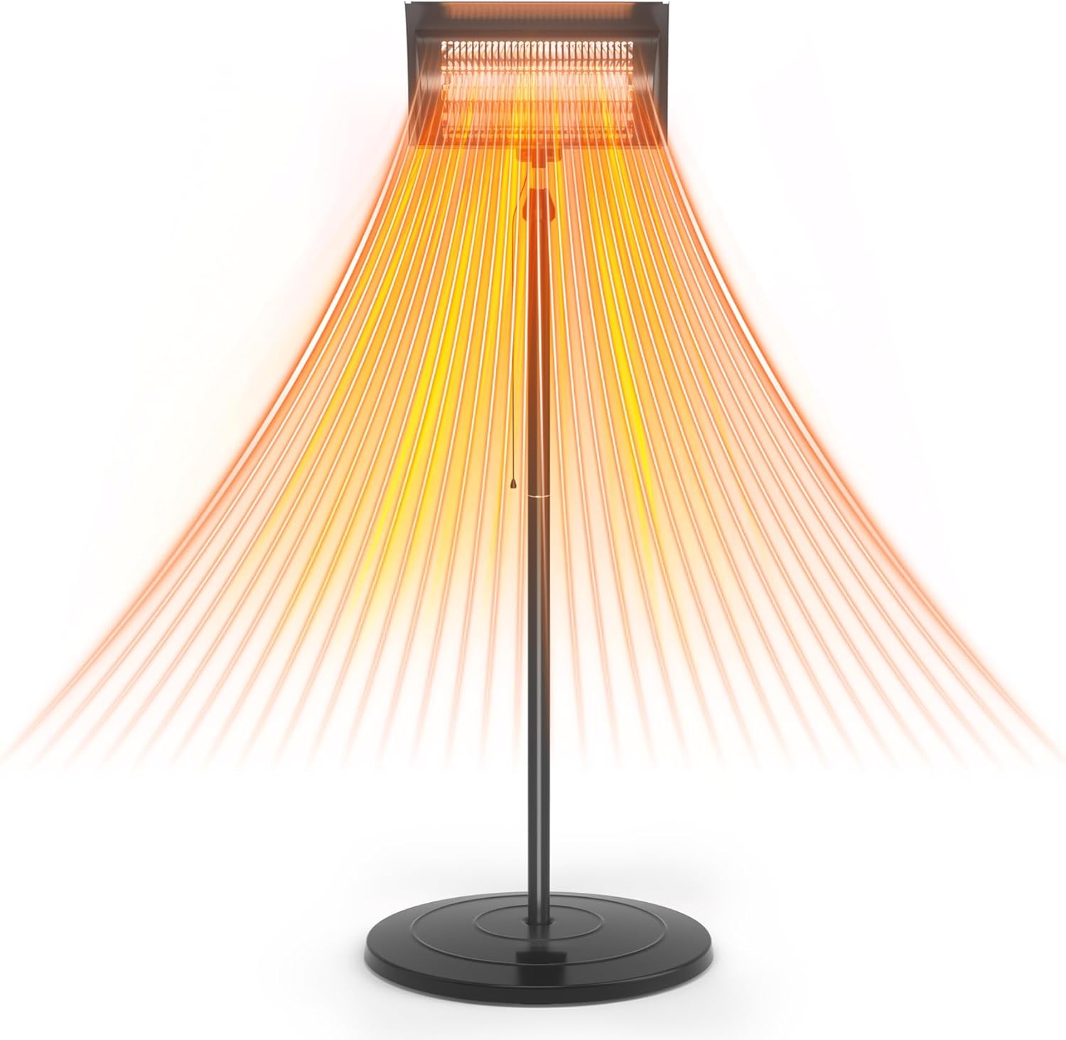 Mobile Heater: 1500W Electric Infrared Floor-Standing Heater, Floor-Mounted, Waterproof Design, Used for Outdoor, Indoor, Patios, Restaurants, with Overheat and Tip-Over Power-Off Protection