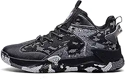 Bolognifi Tênis de basquete masculino antiderrapante para treinamento ao ar livre Botas de basquete respiráveis ​​e confortáveis Presente (Color : Black, Size : 40 BR)