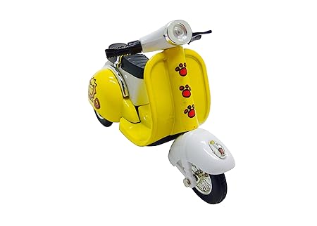 Flying Toyszer Die Cast Metal Scooter Vehicle Toy with Pull Back Action - Yellow