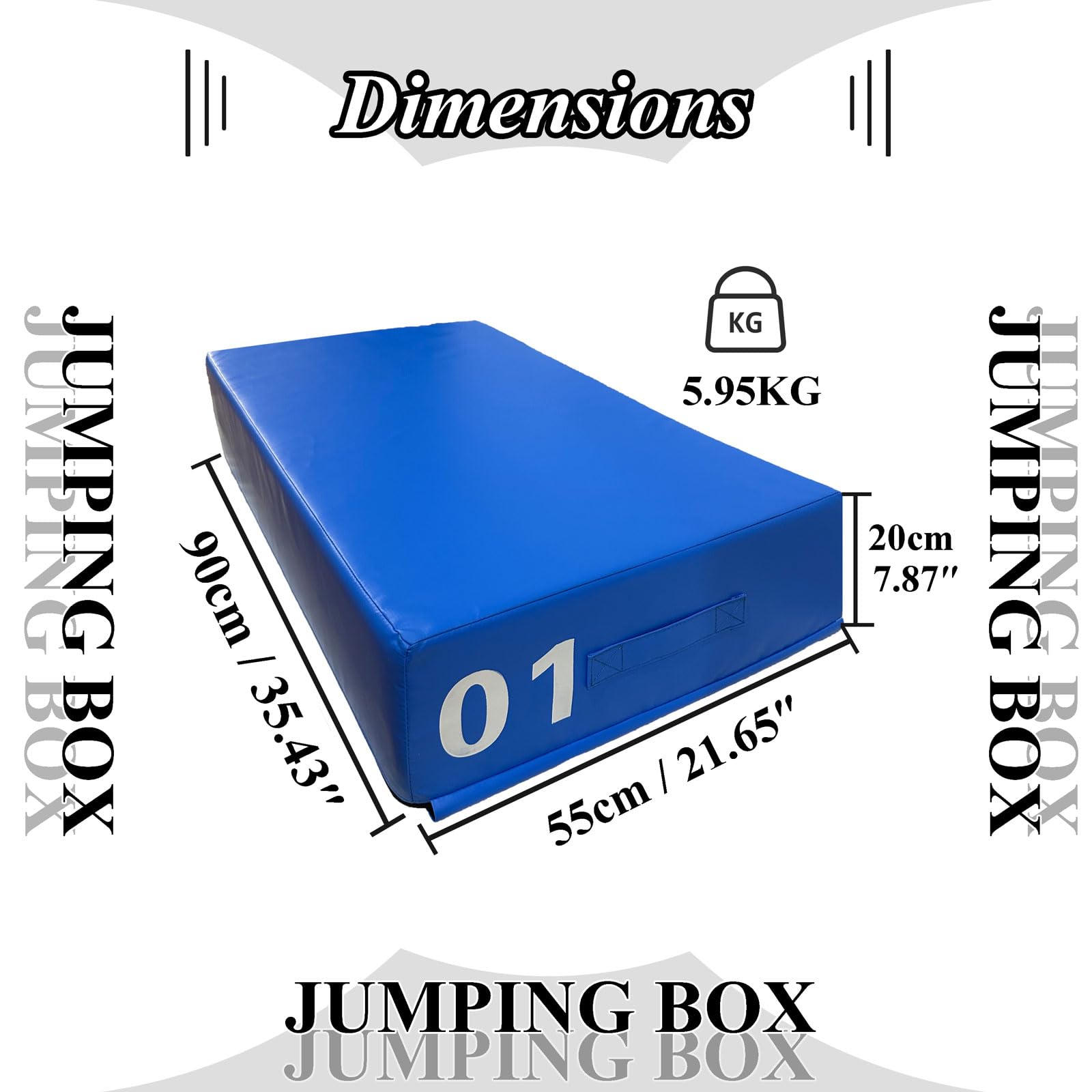 Plyometrische Sprungbox,4-in-1 Höhenverstellbare Jumping Agility Box,Rutschfeste Soft-Fitness-Springbox Für Konditions-Krafttraining,Jump Training Tragbar Für Erwac(Size:90x55x20cm（35.4x21.6x7.9in）)