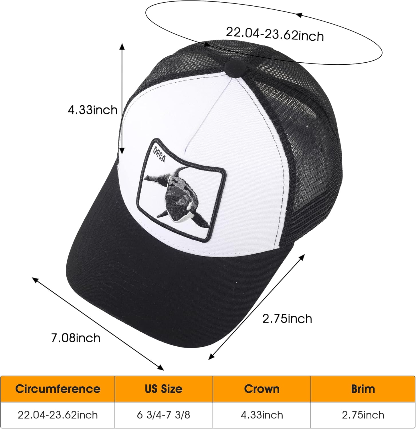 Trucker Hat Men Animal Snapback Hats Adjustable Embroidered Baseball Cap Mesh Breathable Square Patch Women Caps