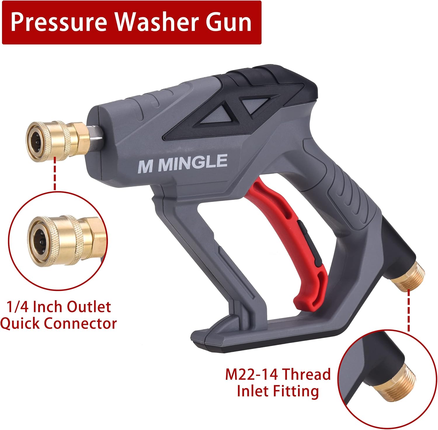 M MINGLE High Pressure Washer Gun Snow Foam Lance and Foam Cannon for Pressure Washer