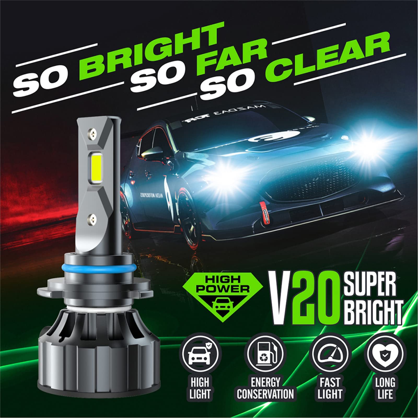 Bombillas LED Para Faros Delanteros, 100 W, 400% Más Brillantes, LED Blanco Frío De 6000 K, Plug And Play, IP68 Resistente Al Agua, Ventilador De Refrigeración Integrado,H4