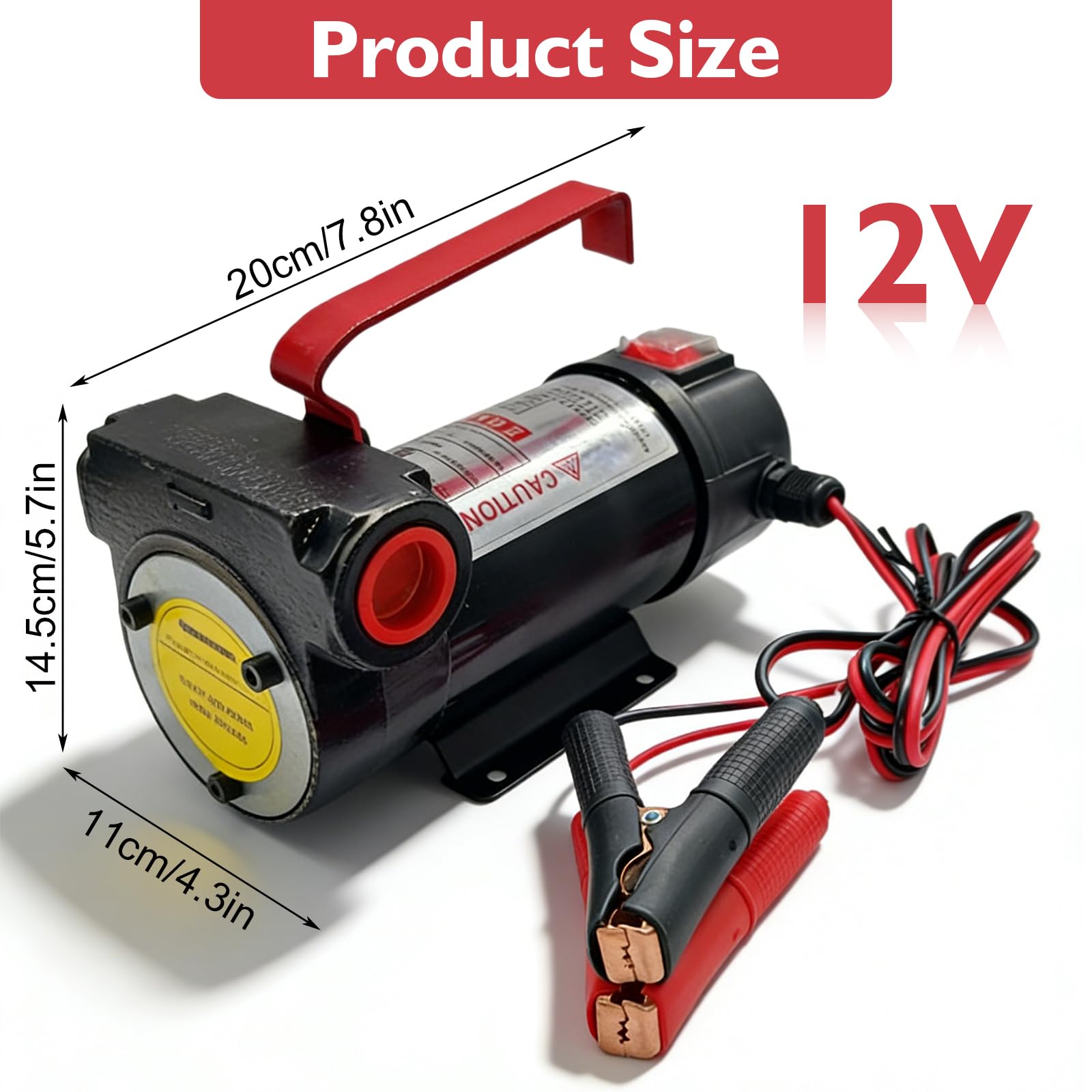 PORFOYO Elektryczna pompa do odsysania oleju napędowego, 12 V, 200 W, 45 l/min, pompa paliwowa, pompa do odsysania oleju, samozasysająca elektryczna pompa olejowa, pompa do wymiany oleju napędowego