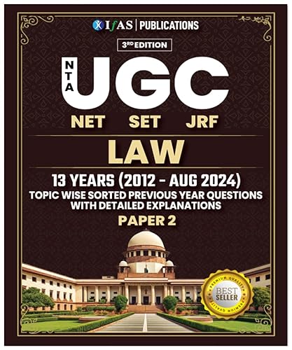 UGC NET Law Paper 2 PYQ Book -(2012-Aug 2024) Topic-wise Sorted Previous Year Questions Solved Paper - Best Book For NTA UGC NET/SET Law Exam - IFAS Publications