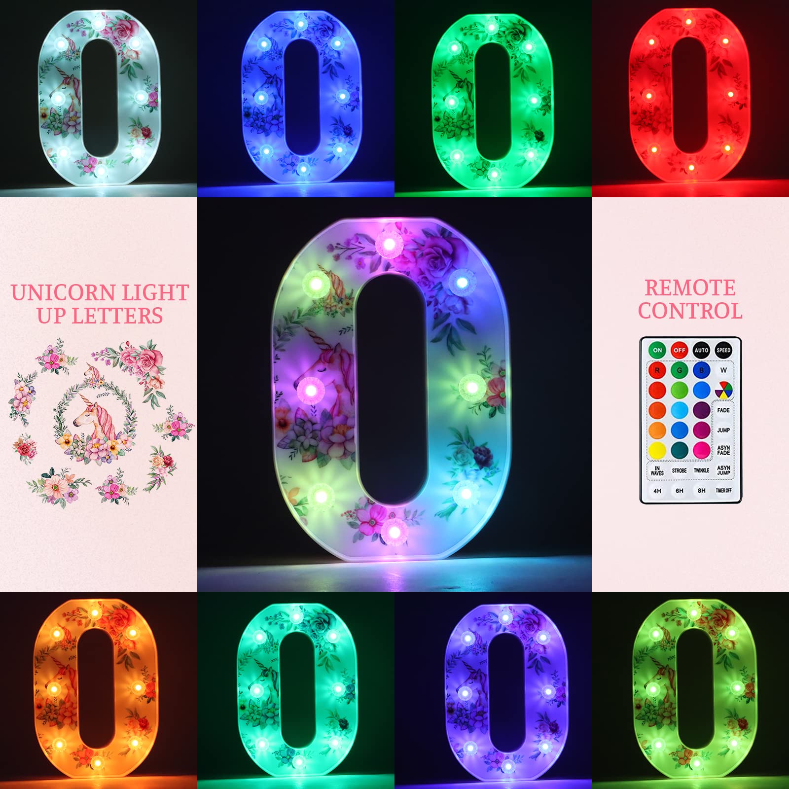 Chiffres Lumineux à DEL Licorne - 18 Couleurs Changeantes - Décorations De 16e Anniversaire - Cadeaux Licorne Pour Filles De 16 Ans - Décoration De