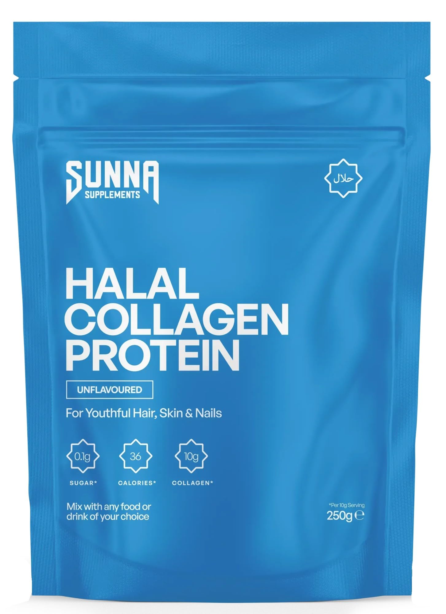Halal Bovine Collagen Protein Powder for Hair Skin Nails and Joints - Type (I, III) Hydrolysed Premium Bovine Collagen Peptides for Women and Men | Gluten Free | Unflavoured