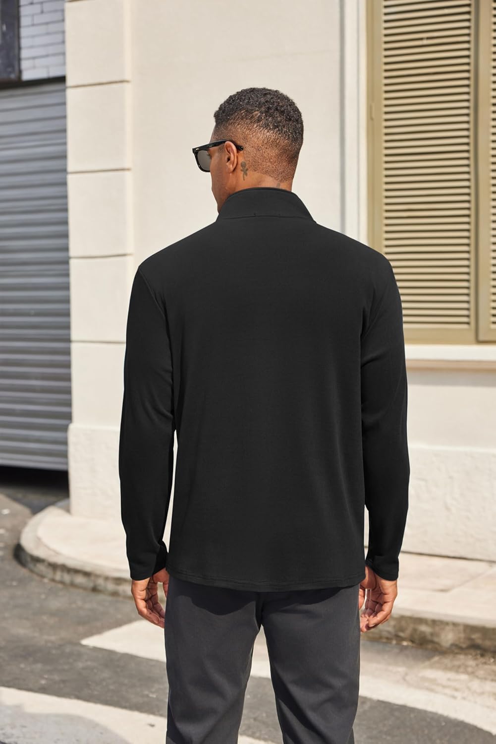 COOFANDY Mens Fleece Quarter Zip Pullover Long Sleeve Mock Turtleneck Sweatshirts Thermal Workout Golf Polo Shirt - Image 6