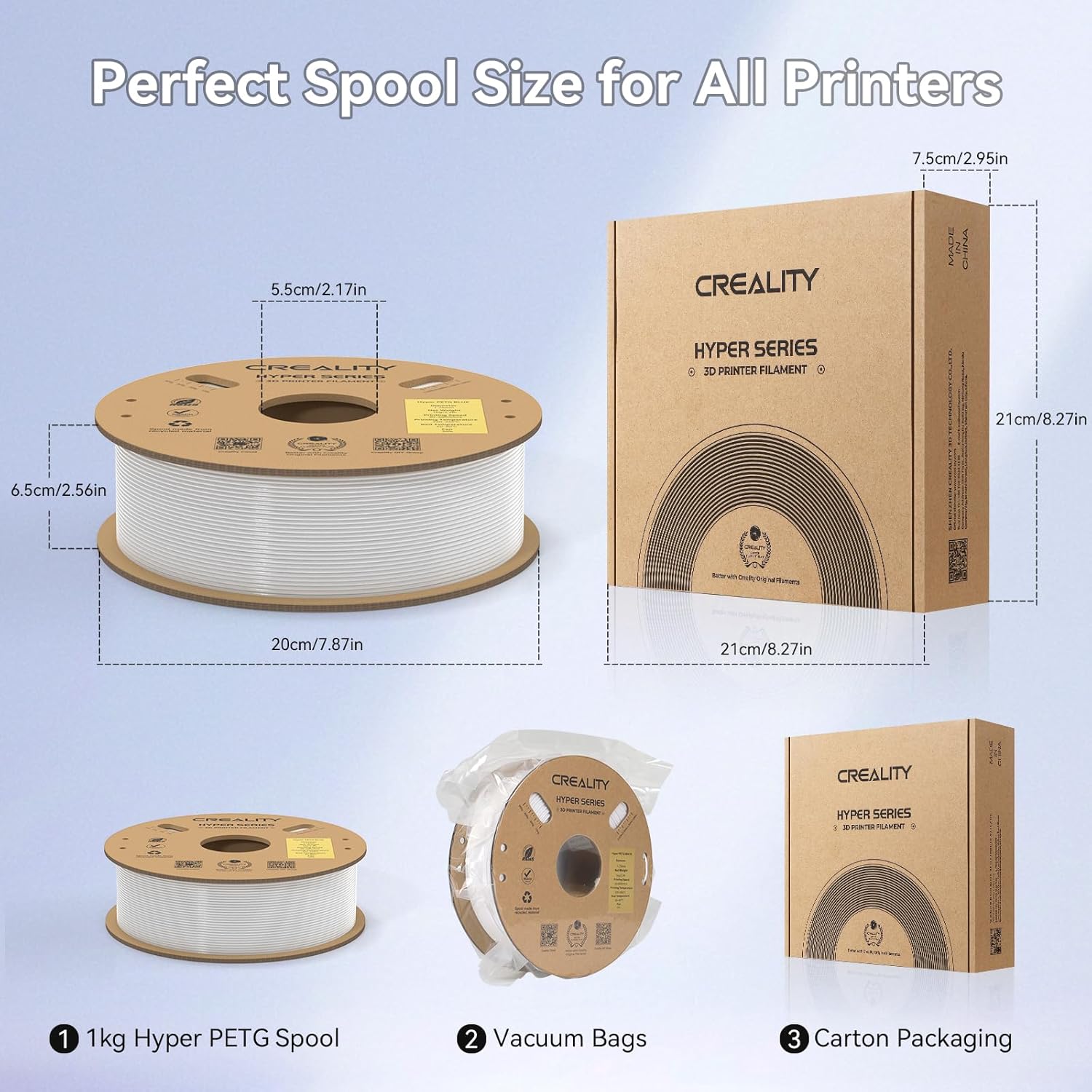4 Pack Official Creality Upgraded Hyper PETG Filament 1.75mm for K1 Max/K1/K1C, Yellow 3D Printer Filament PETG Designed for High Speed 30-600mm/s, 1kg(2.2lbs)/Spool, Fit Various 3D Printers