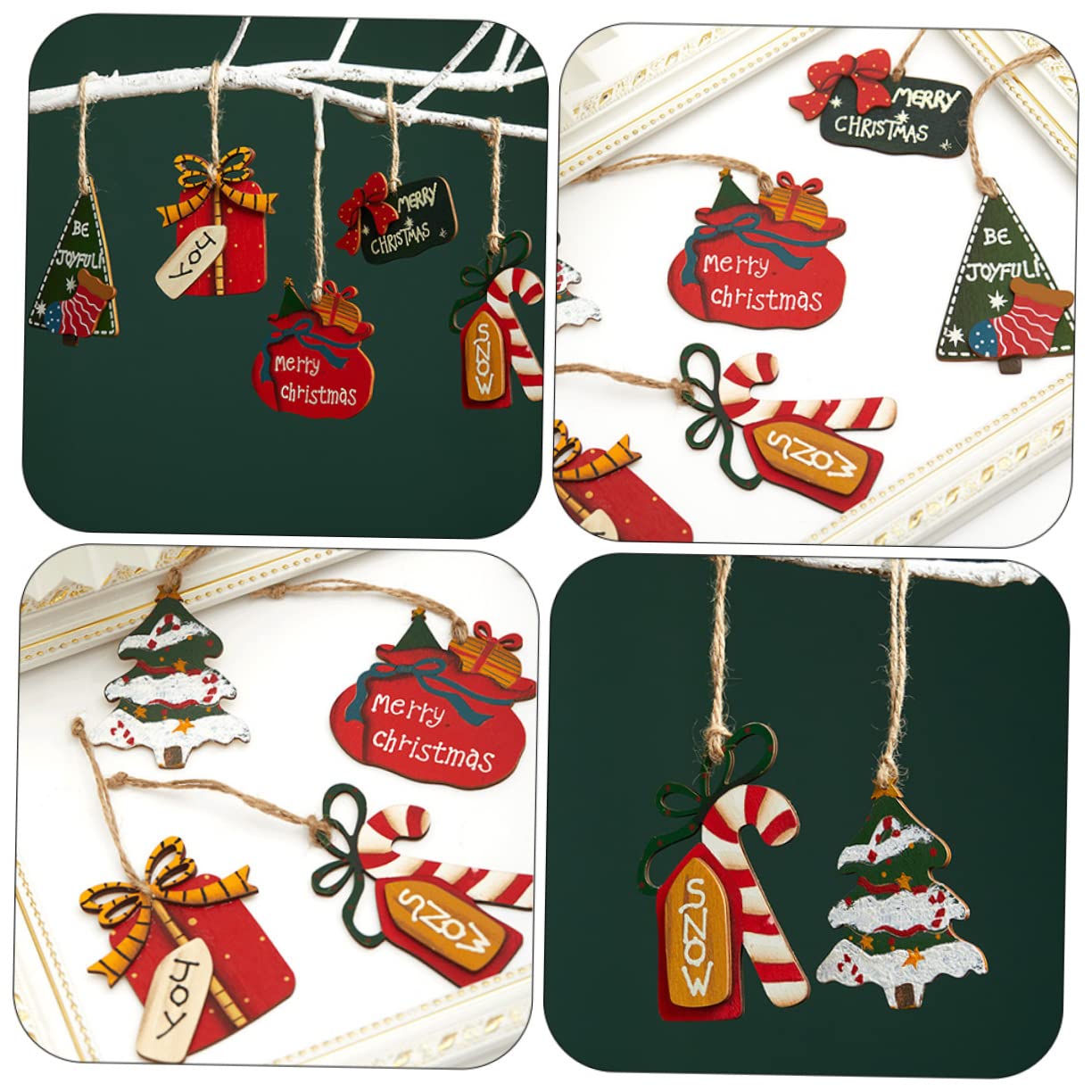 3 pièces décorations de noël noël en Bois Goutte Vacances Arbre Ornement Rustique Joyeux noël Signe décor de noël Bureau Haut décor Suspendus Ornements ustensiles de noël 7c Arbre de noël