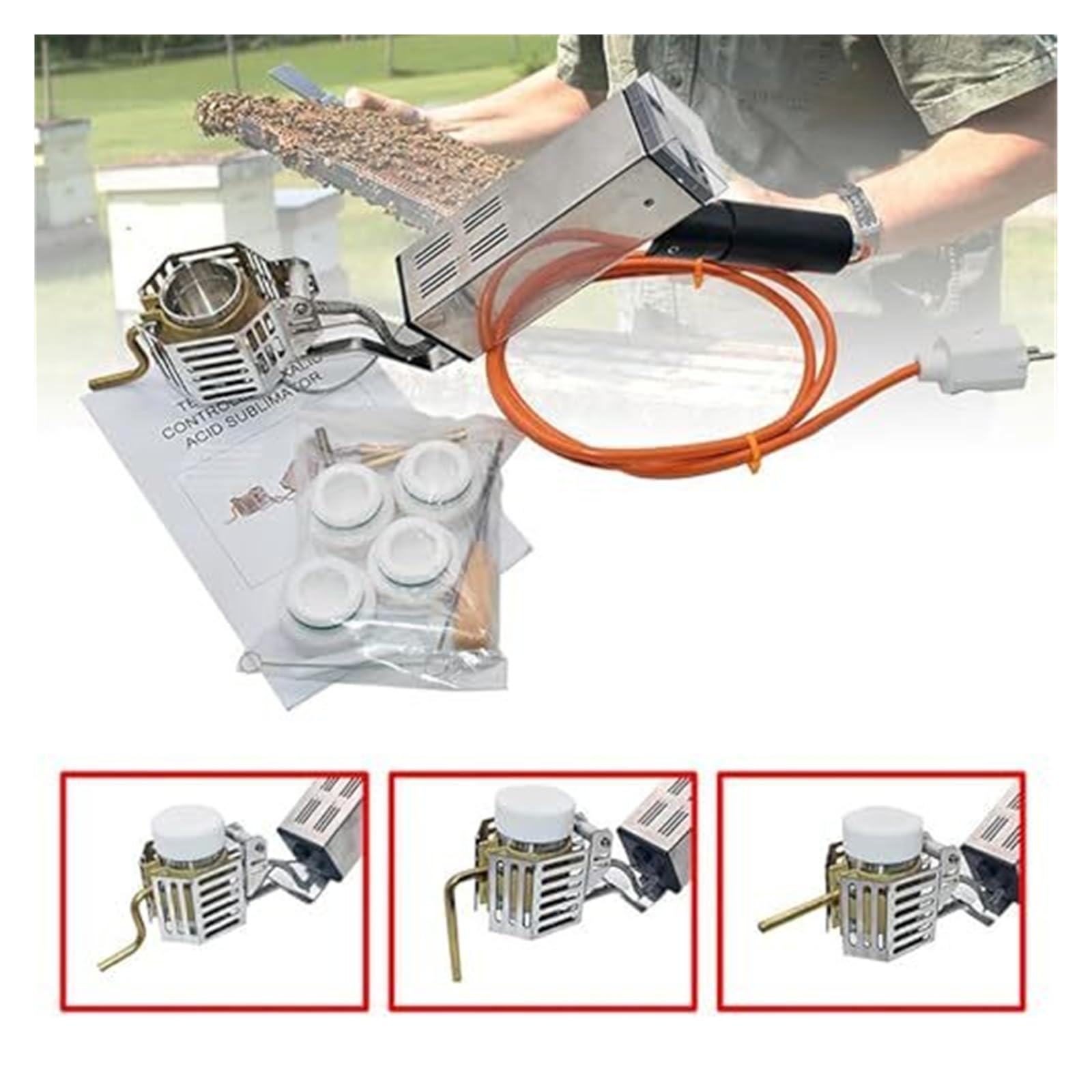 Vaporizzatore di acido ossalico per apicoltura,Pistola a spruzzo portatile per il trattamento degli acari dell'alveare,Attrezzature e forniture essenziali per la cura dell'alveare