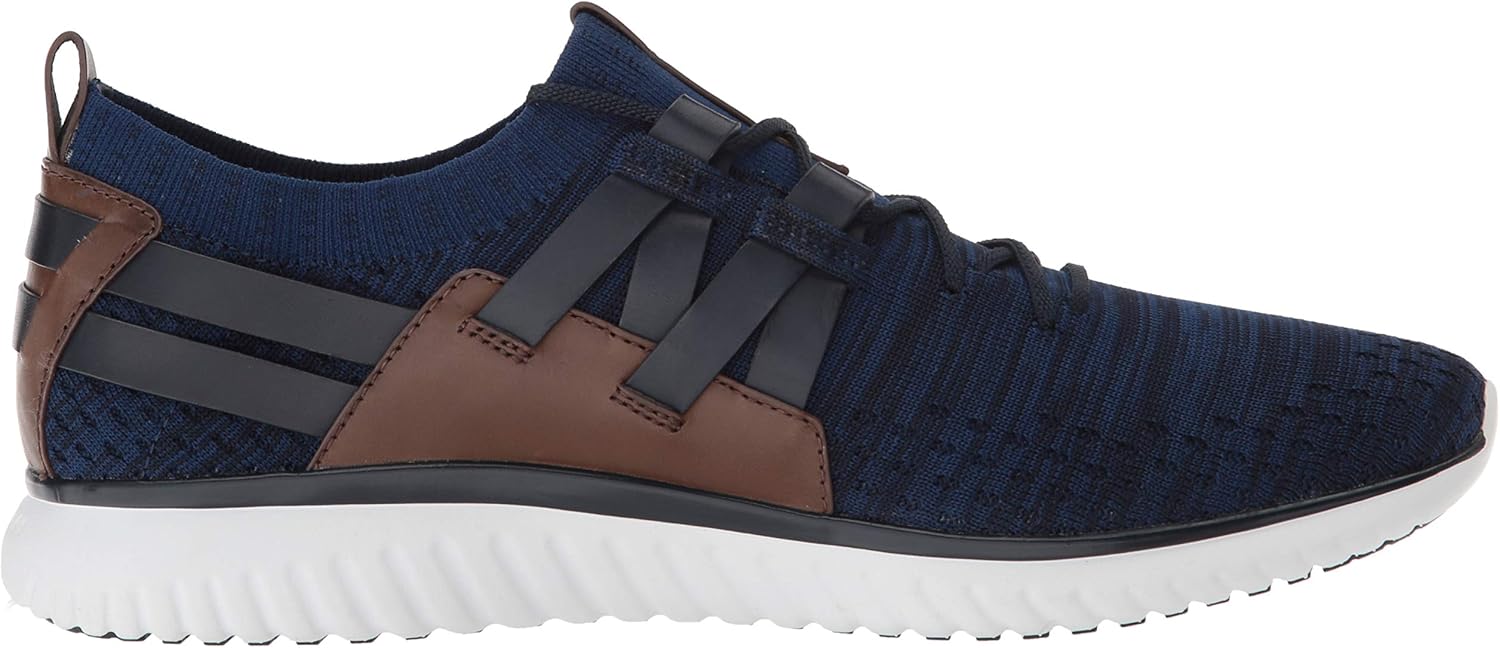 Cole Haan Men's Grand Motion Stitchlite Woven Sneaker 7 Navy Ink/Peony Knit/British Tan/Optic White