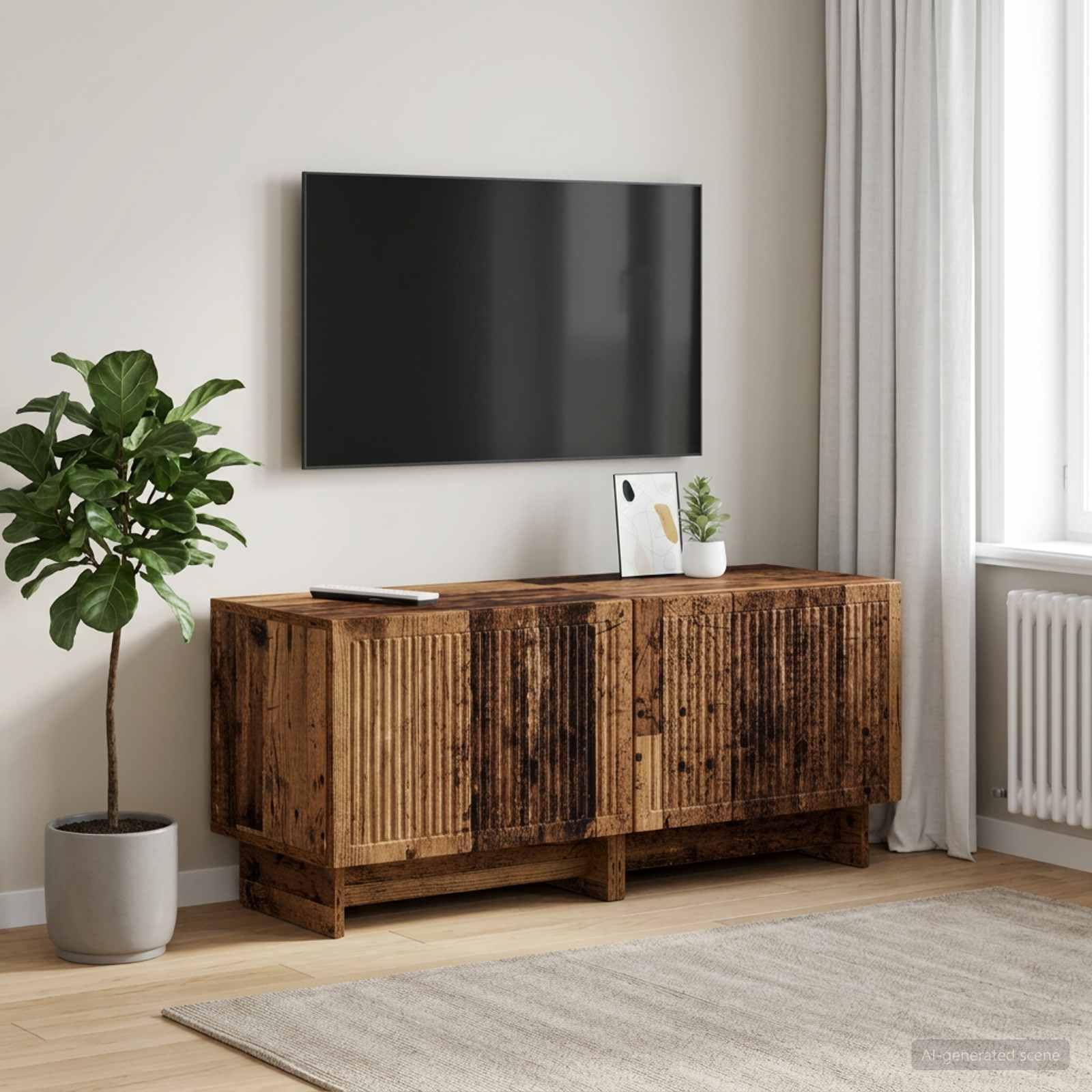 Set di 2 mobili per TV effetto legno anticato, 49 x 35 x 43 cm