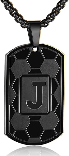 Soccer Initial A-Z Dog Tag Necklace - Soccer Gifts For Boyfriend