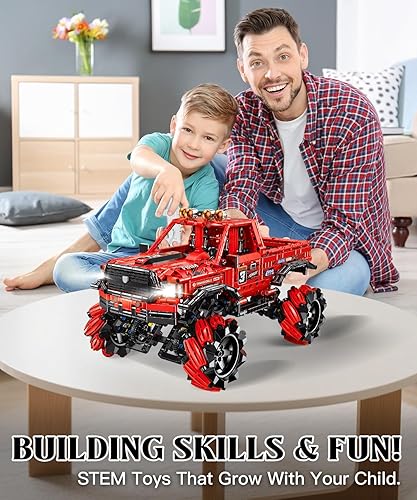 Miniatura 2 de Kits de construcción de camioneta con control remoto para adultos, juguetes técnicos de bloques de construcción de automóviles todoterreno, regalo
