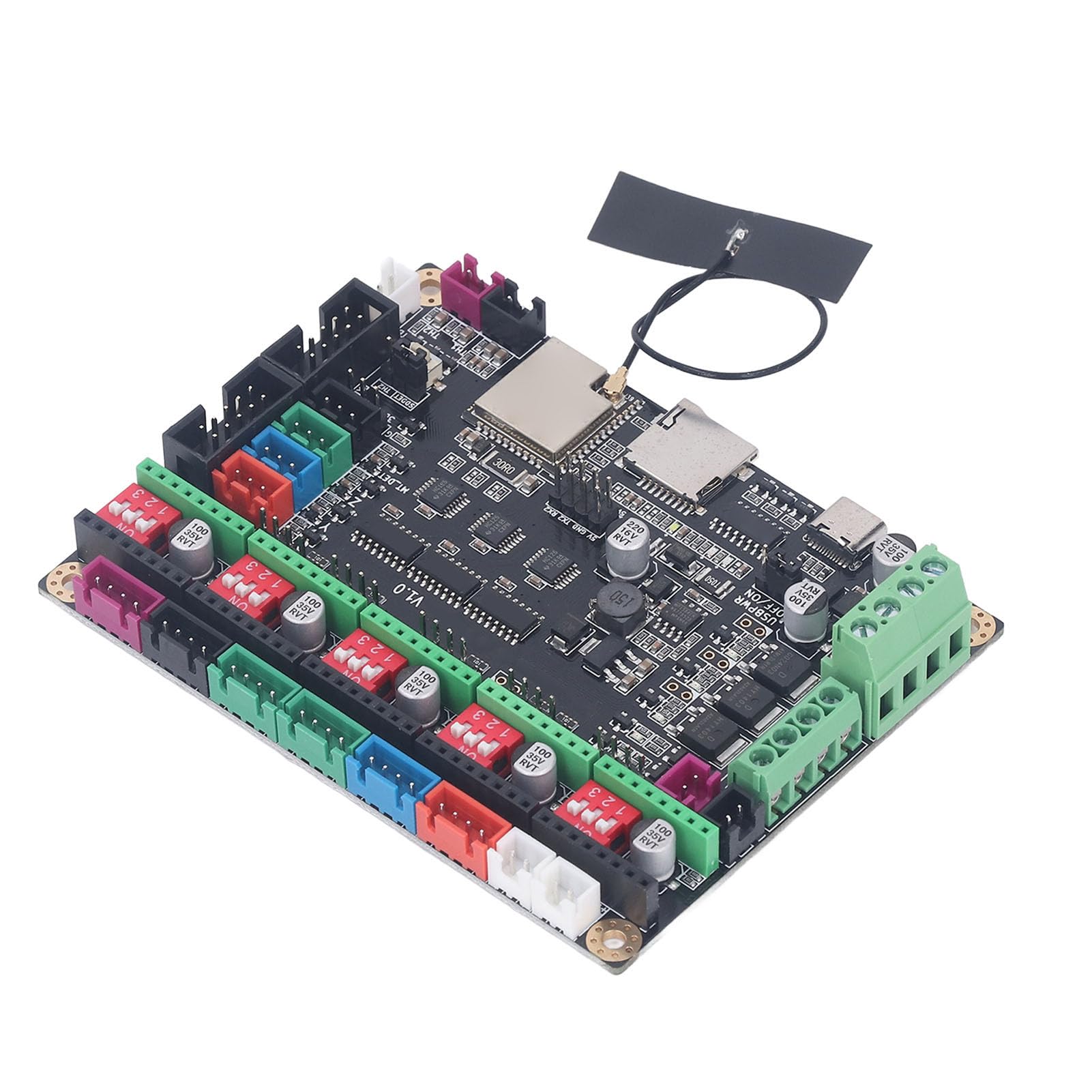 3D-Drucker-Steuerplatine Wifi für MKS TinyBee V1.0 Motherboard 5 Stück TMC2209 Schrittmotortreiber mit Kühlkörper 3D-Drucker-Motherboard Wifi DC1224V Unterstützt LCD