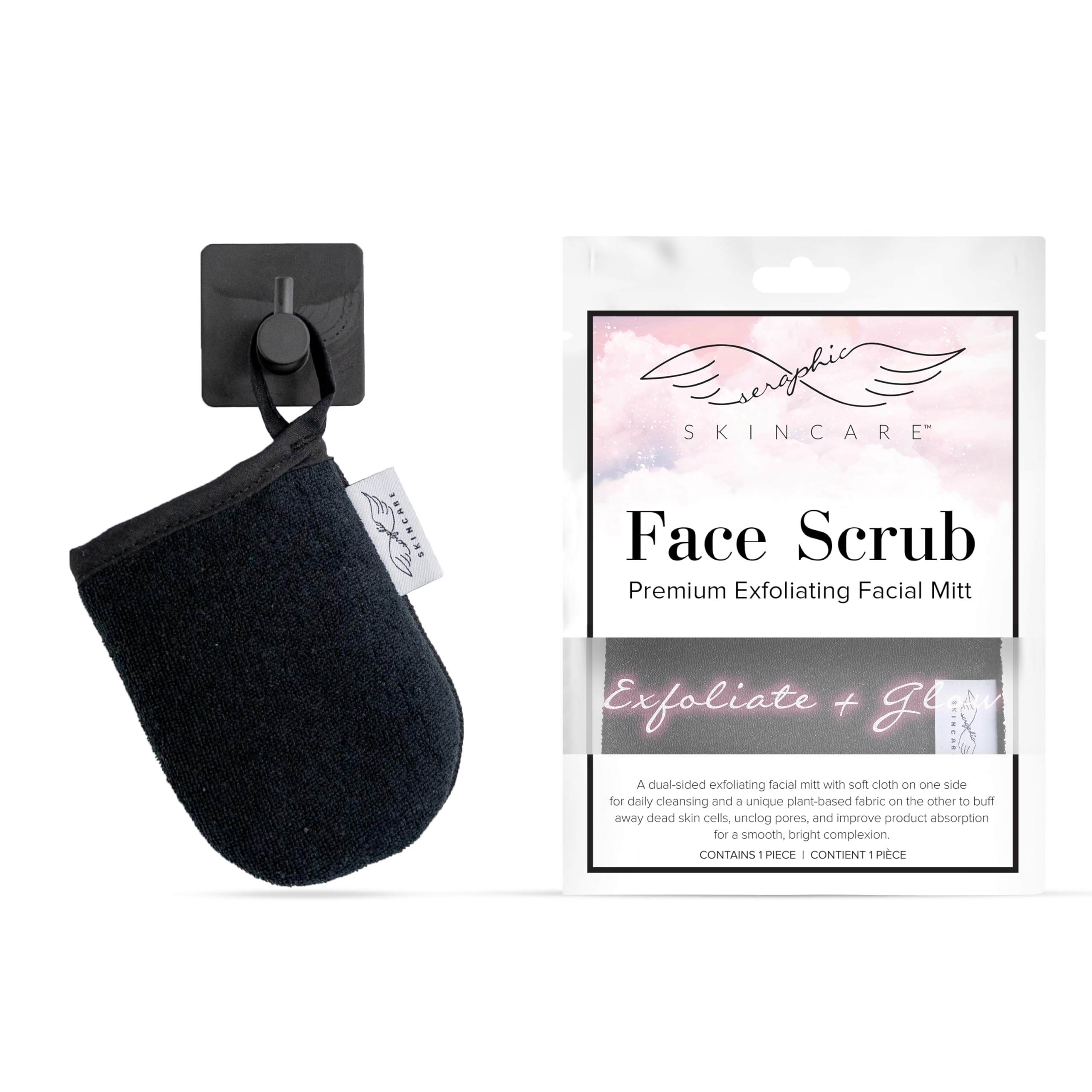 Premium Exfoliating Facial Mitt (1pc) – Dual-Sided Face Scrubber Exfoliator & Dead Skin Remover, Makeup Remover for Gentle Cleansing & Exfoliation – Korean Face Exfoliating Glove