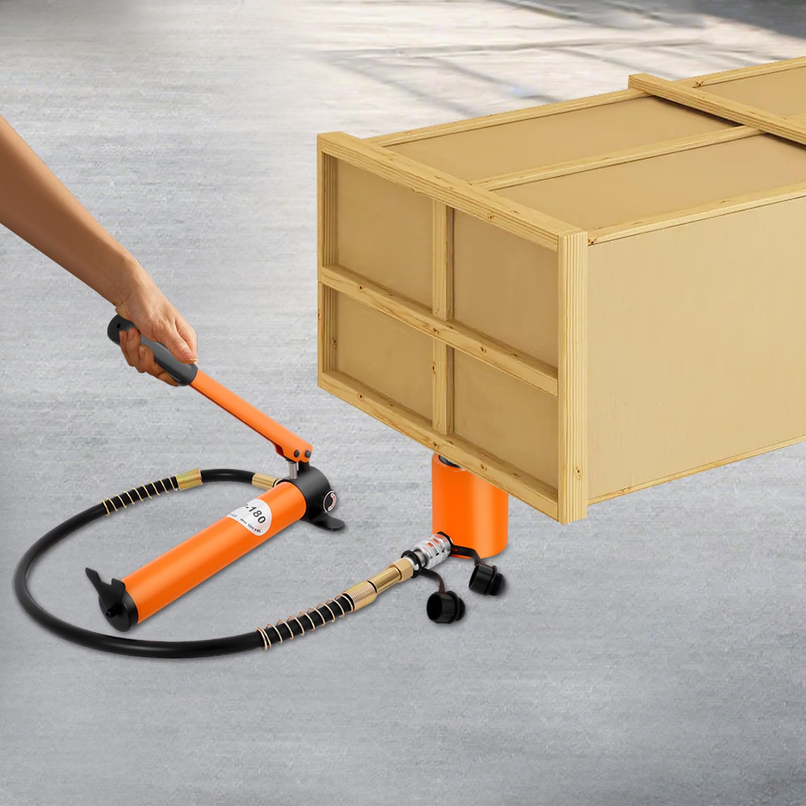 Cilindro hidráulico, bomba hidráulica manual, gato hidráulico de mano, prensa hidráulica de taller, prensa hidráulica manual 20T con manguera de 1 m para taller, montaje y reparación