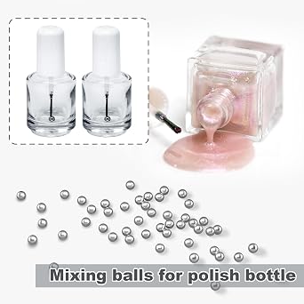 OIIKI 125 PCS Paint Mixing Balls, 316 Stainless Steel Ball for Mixing Paint, 0.16 Inch / 4 mm Nail Polish Bearing Balls, Replacement Balls for Mixing Model Paints