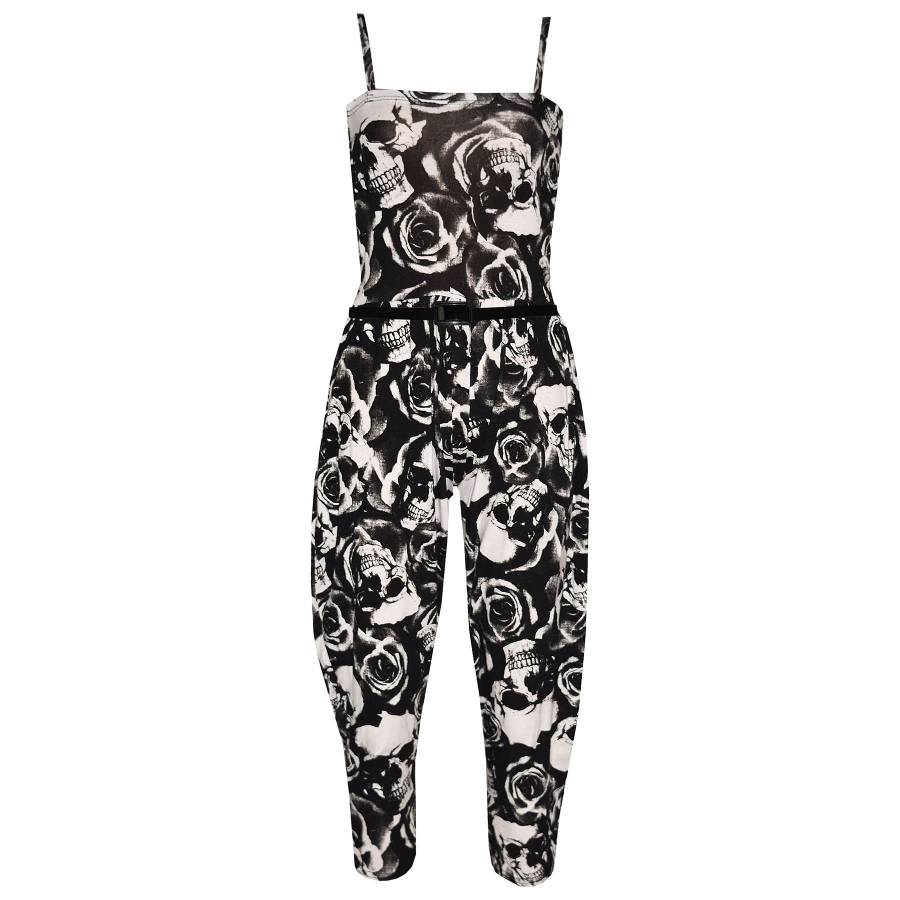A2z 4 Kids Girls Skull & Roses Jumpsuit Stylish Floral Leopard & Tribal Print Playsuit - Jumpsuit 13