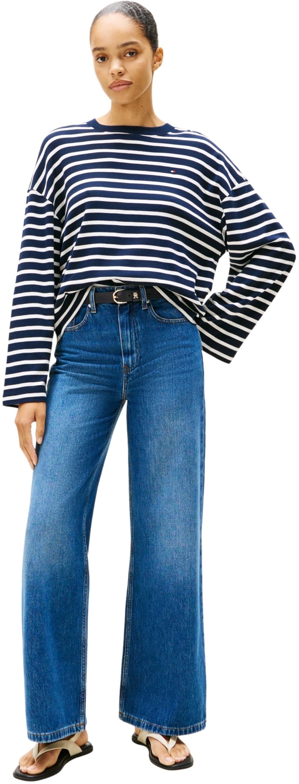 Tommy Hilfiger Vaqueros Mujer FLO Wide Leg Talle Alto