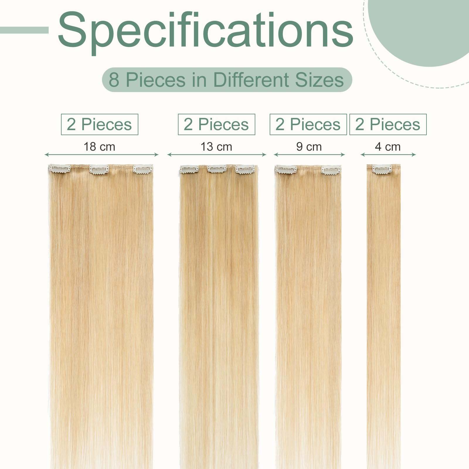 Rich Choices Hair Extensions Clip in Human Hair Blonde 8 Inch Invisible Straight Remy Real Hair Extensions Clip in - Image 4