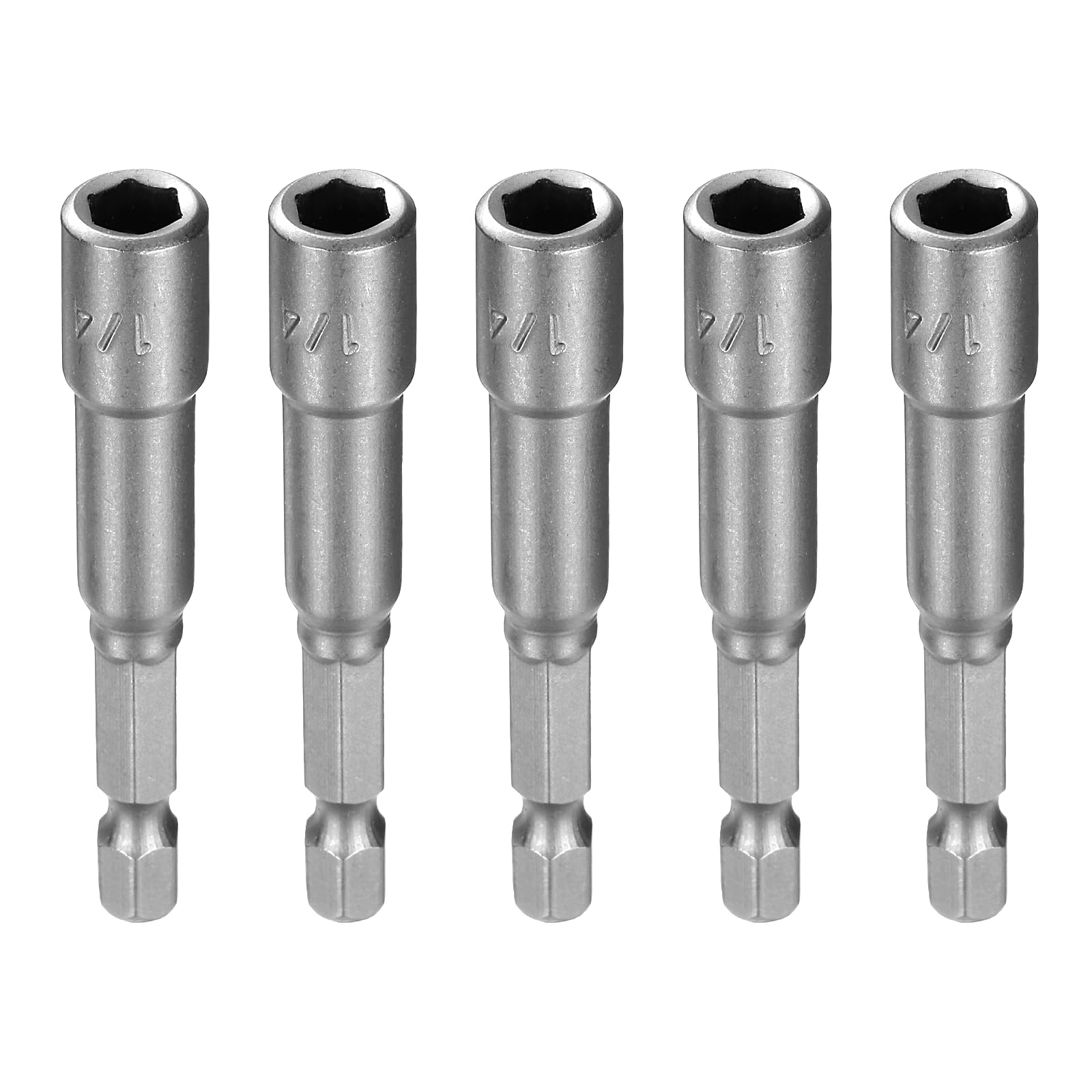 HARFINGTON 5pcs Hex Nut Driver Drill Bit 1/4" 6-Point Socket 1/4" Hex Shank Nut Setter CR-V Steel Quick-Change Nut for Power Drill Impact Drivers,
