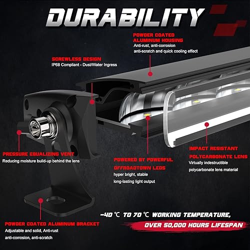 Miniatura 3 de OFFROADTOWN 2 unidades de 3 pulgadas y 80 W LED Pods LED Cube Lights Spot LED Barra de luz LED Conducción Off Road Ditch Pods Luces de parachoques