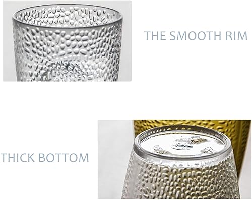 Miniatura 5 de Vasos acrílicos apilables de plástico martillado, juego de 5, vasos irrompibles de primera calidad, perfectos para ella (5 colores, 12 onzas)