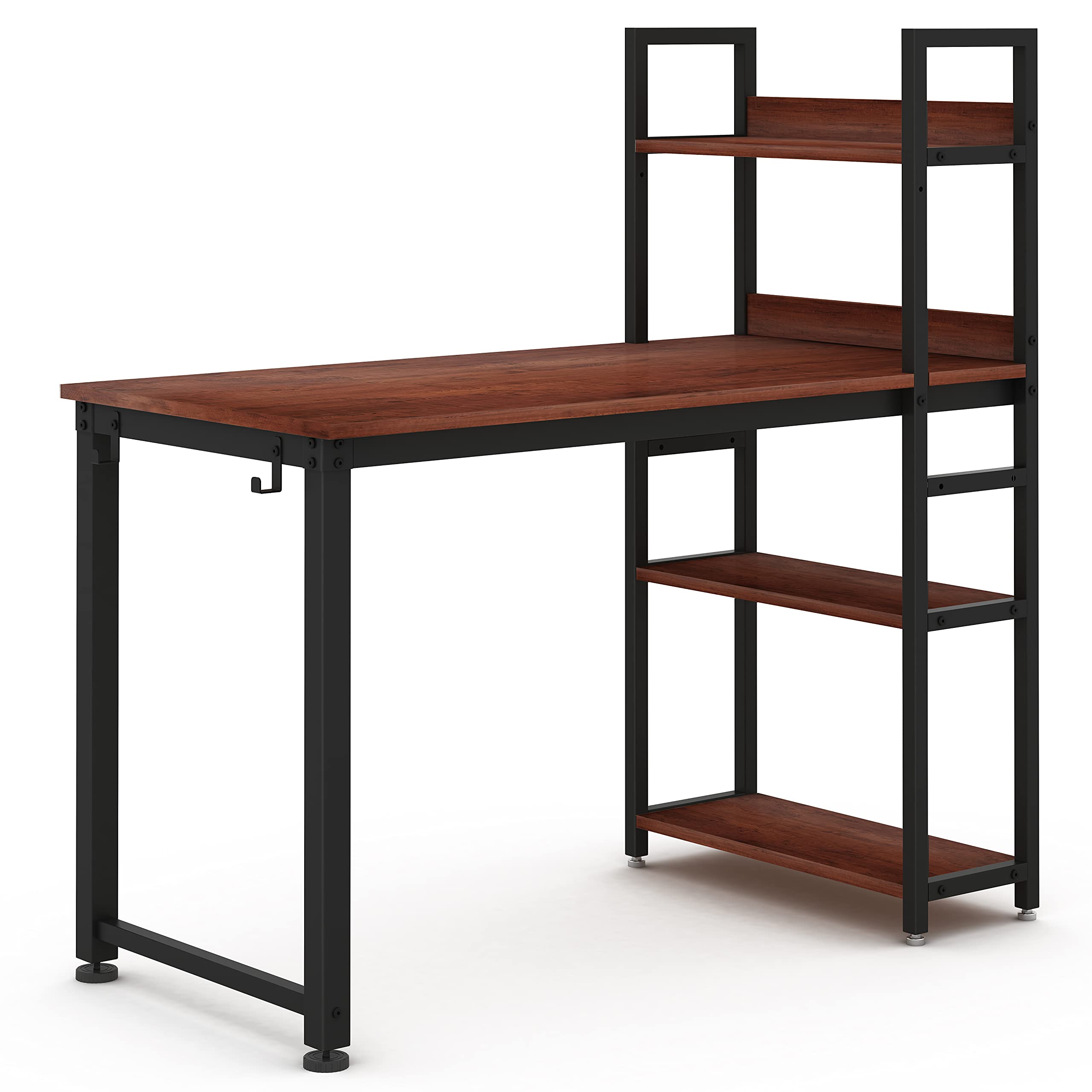 Buy 47 Inch Brown Home Office Desk with 4Tier Shelves for Storage and