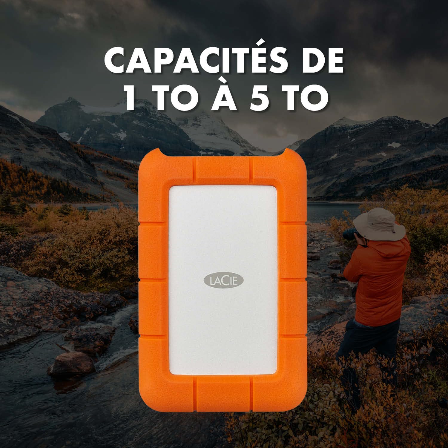 LaCie Rugged Mini 5TB — antichoc, USB‑C Disque dur externe portable 2,5", pour Mac et Windows — Service Rescue Data Recovery inclus