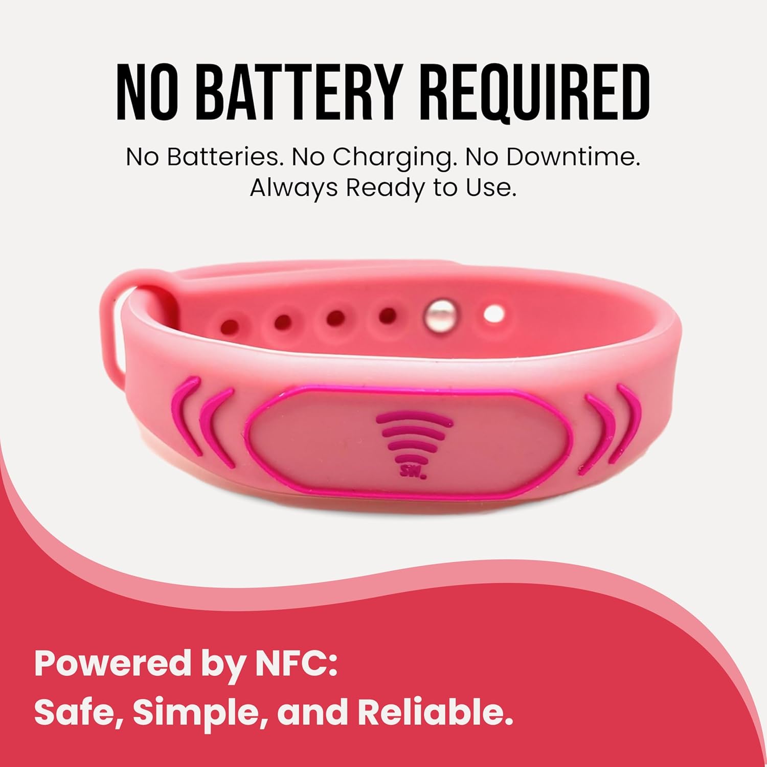 Kids ID Bracelet – NFC Emergency Contact Wristband, Adjustable 5.5–7.5”, Waterproof Silicone Safety Band, Not GPS, Travel & School Child Safety Bracelet