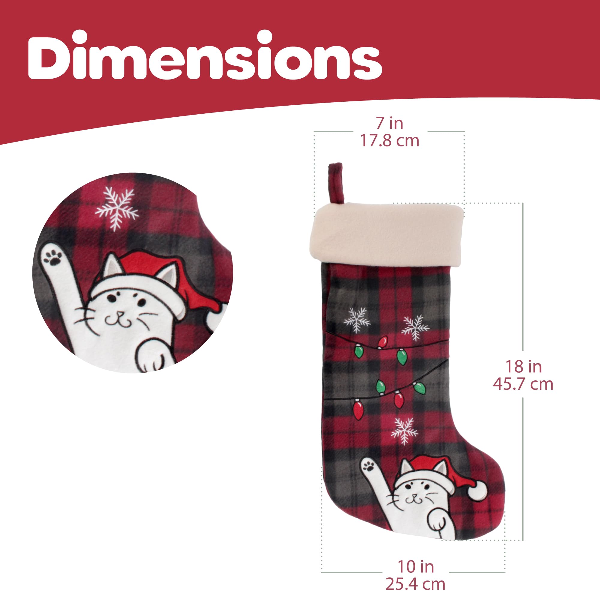 BambooMN Lot de 2 chaussettes de Noël classiques brodées à la main à paillettes Motif animal mignon 45,7 cm Assortiment 88